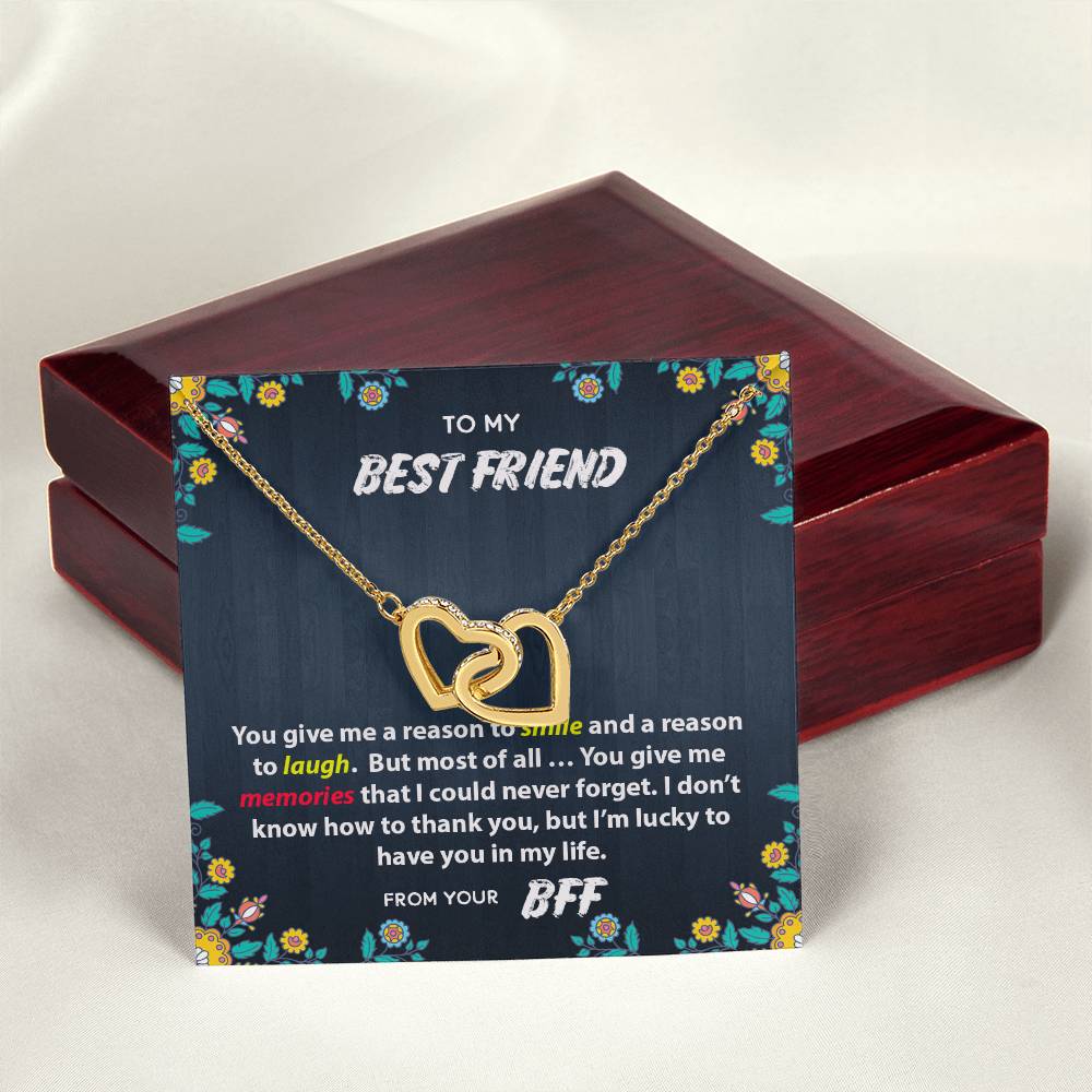 Best Friend Memories Interlocking Hearts Necklace