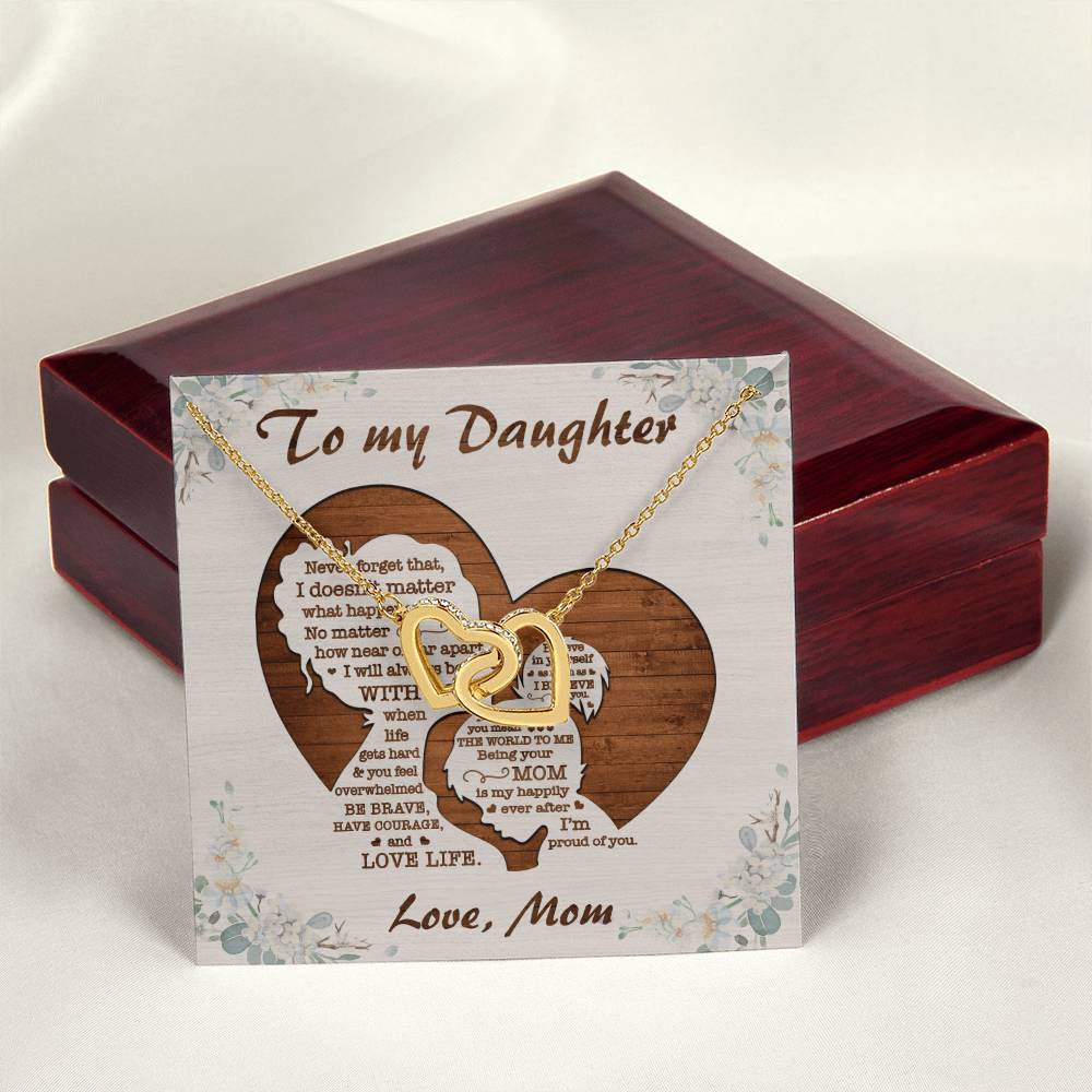 I'M Proud Of You - Best Gift For Daughter Interlocking Hearts Necklace