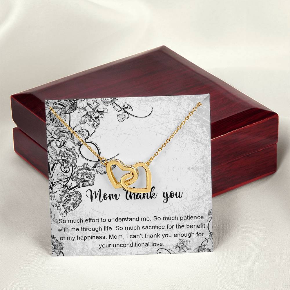 Mom Thank You Mother'S Day Gift Necklace Jewelry Gift For Mom From Daughter Son Appreciation Gift For Mother Interlocking Hearts Necklace