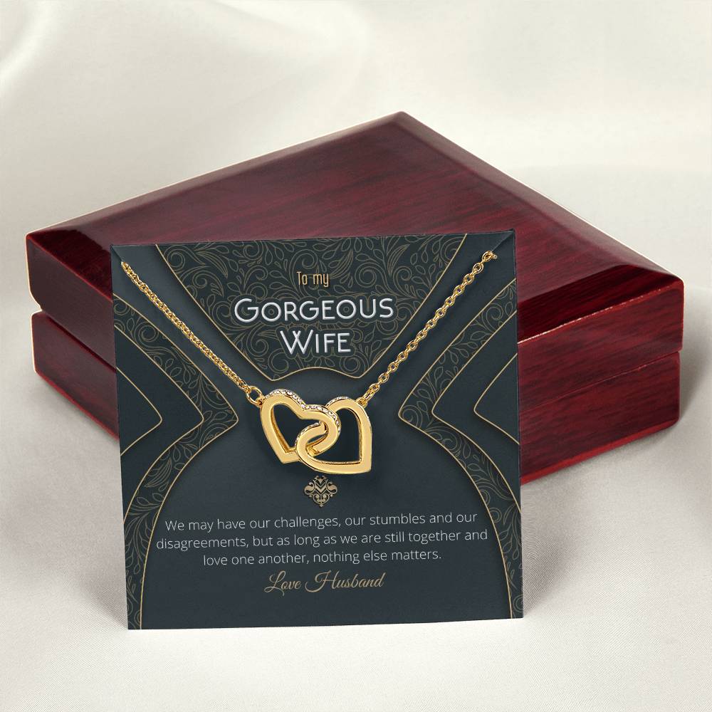 Unique & Romantic Husband To Wife Gift Necklace Interlocking Hearts Necklace