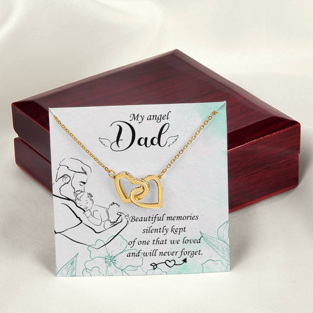 My Angel Dad Necklace Interlocking Hearts Necklace