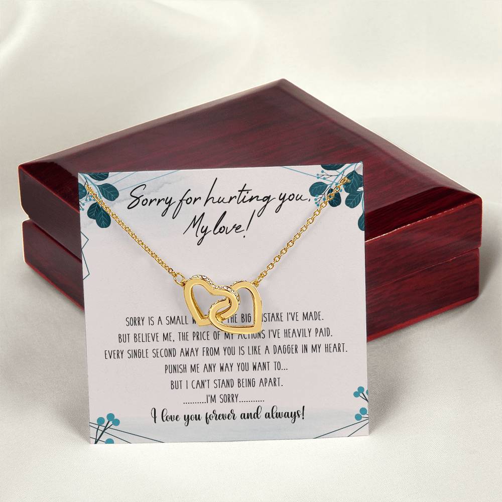 To My Love Interlocking Hearts Necklace Message Card