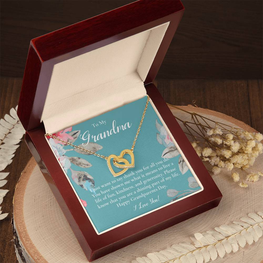 Gift For Grandma Necklace Grandmother Birthday Gift From Granddaughtergrandson To My Grandma Necklace Gift Grandmother Gift Grandparents Day Gift Interlocking Hearts Necklace