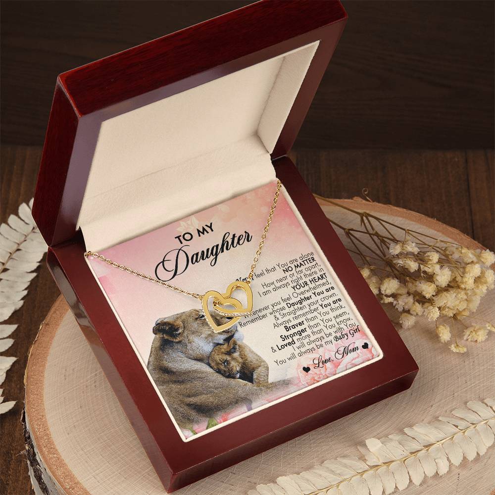 To My Daughter Interlocking Hearts Necklace