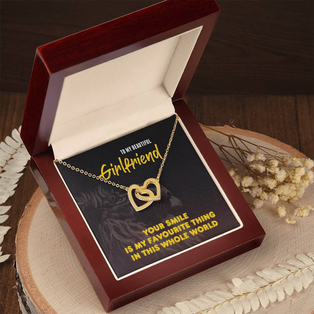 Interlocking Hearts - To My Beautiful Girlfriend - My Favourute Thing Interlocking Hearts Necklace
