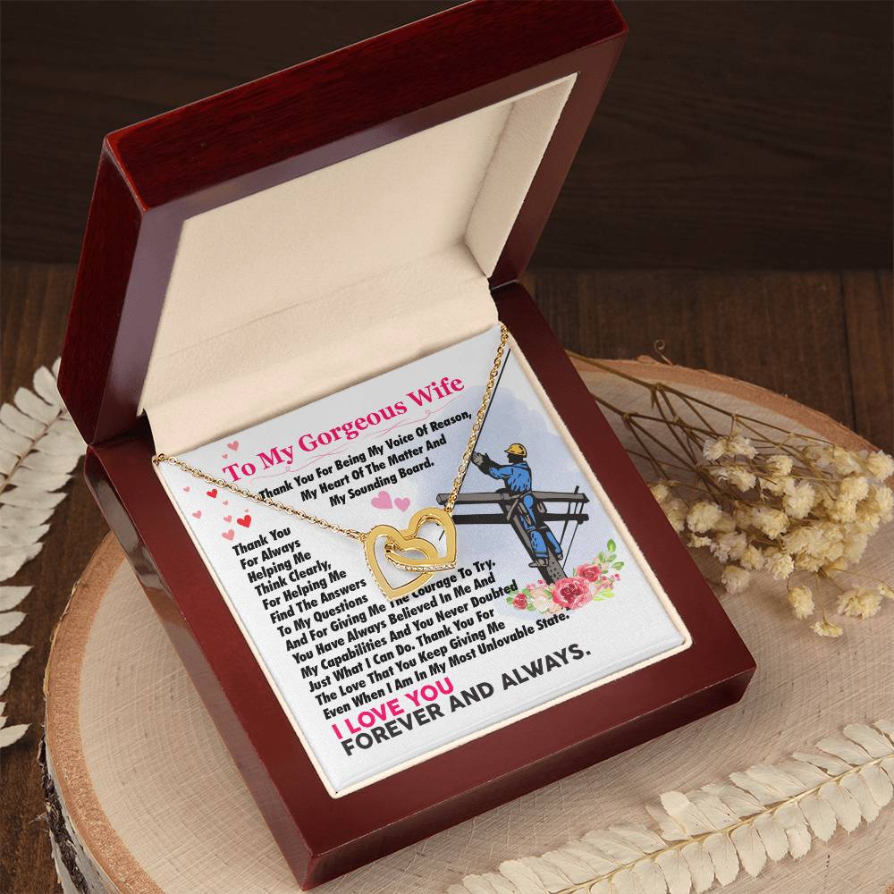 Lineman'S Wife - Interlocking Heart Necklace Interlocking Hearts Necklace
