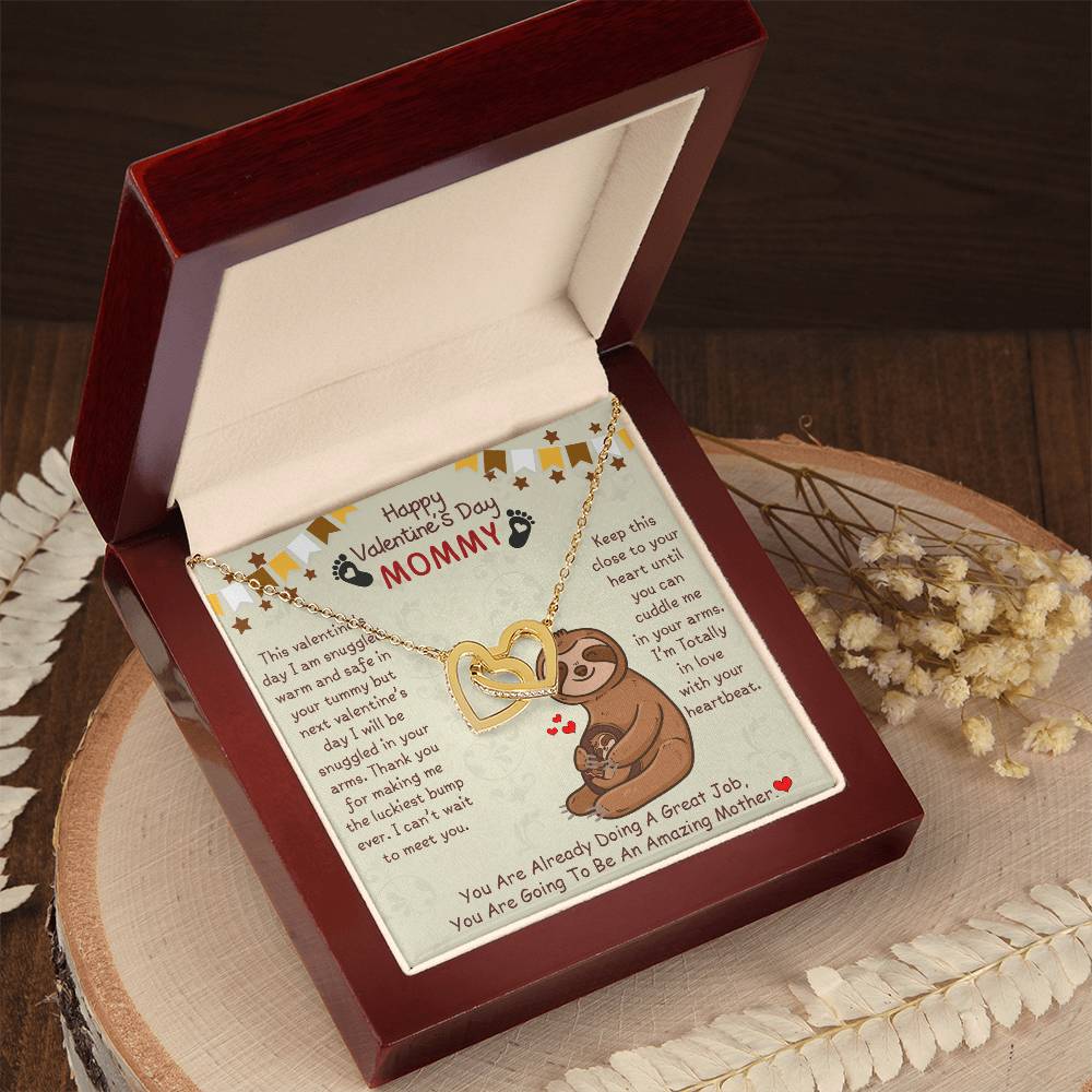 You Are Going To Be An Amazing Mother - Happy Valentine'S Day Mommy - Interlocking Heart Necklace Interlocking Hearts Necklace