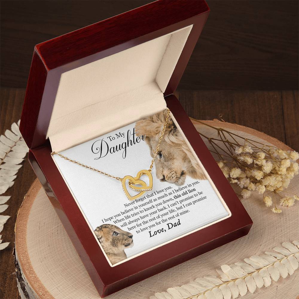 To My Daughter - Believe In Yourself Interlocking Hearts Necklace