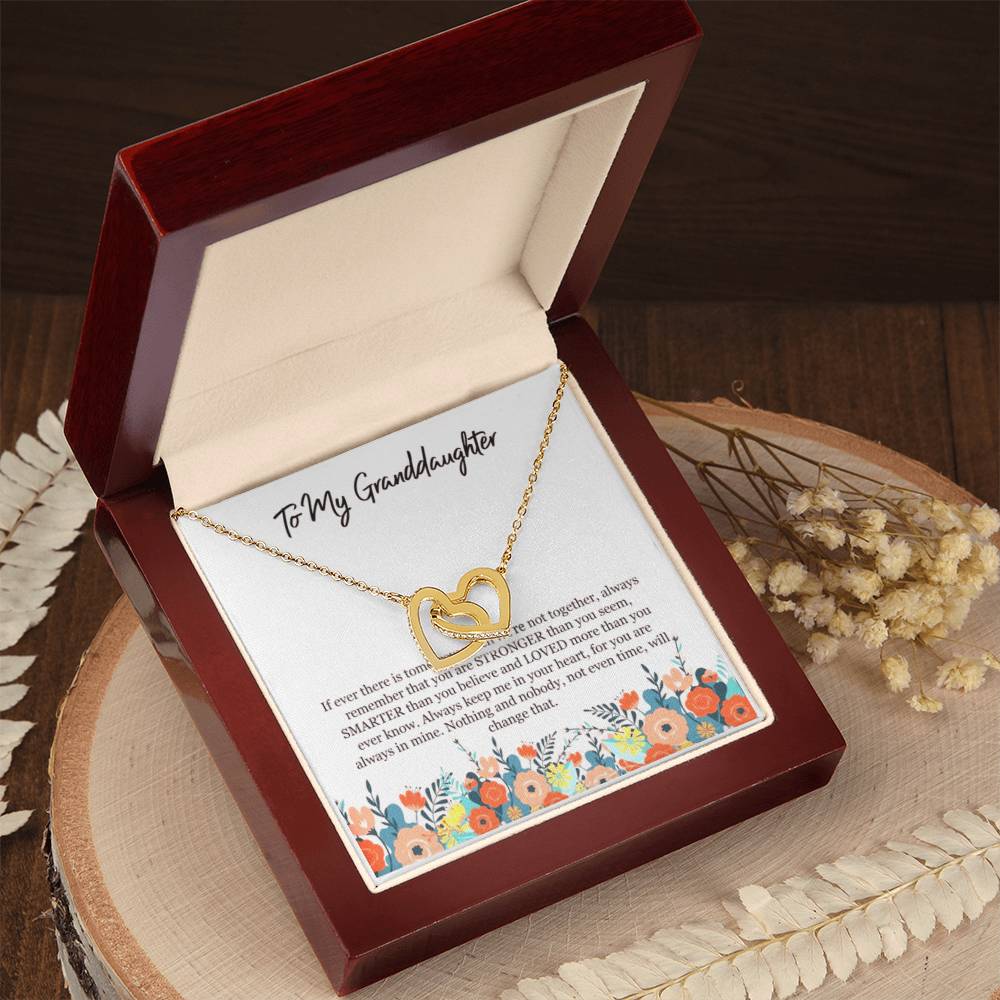 To My Granddaughter Interlocking Hearts Necklace