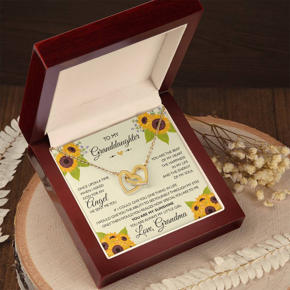 To My Granddaughter From Grandma - Interlocking Heart Necklace Interlocking Hearts Necklace