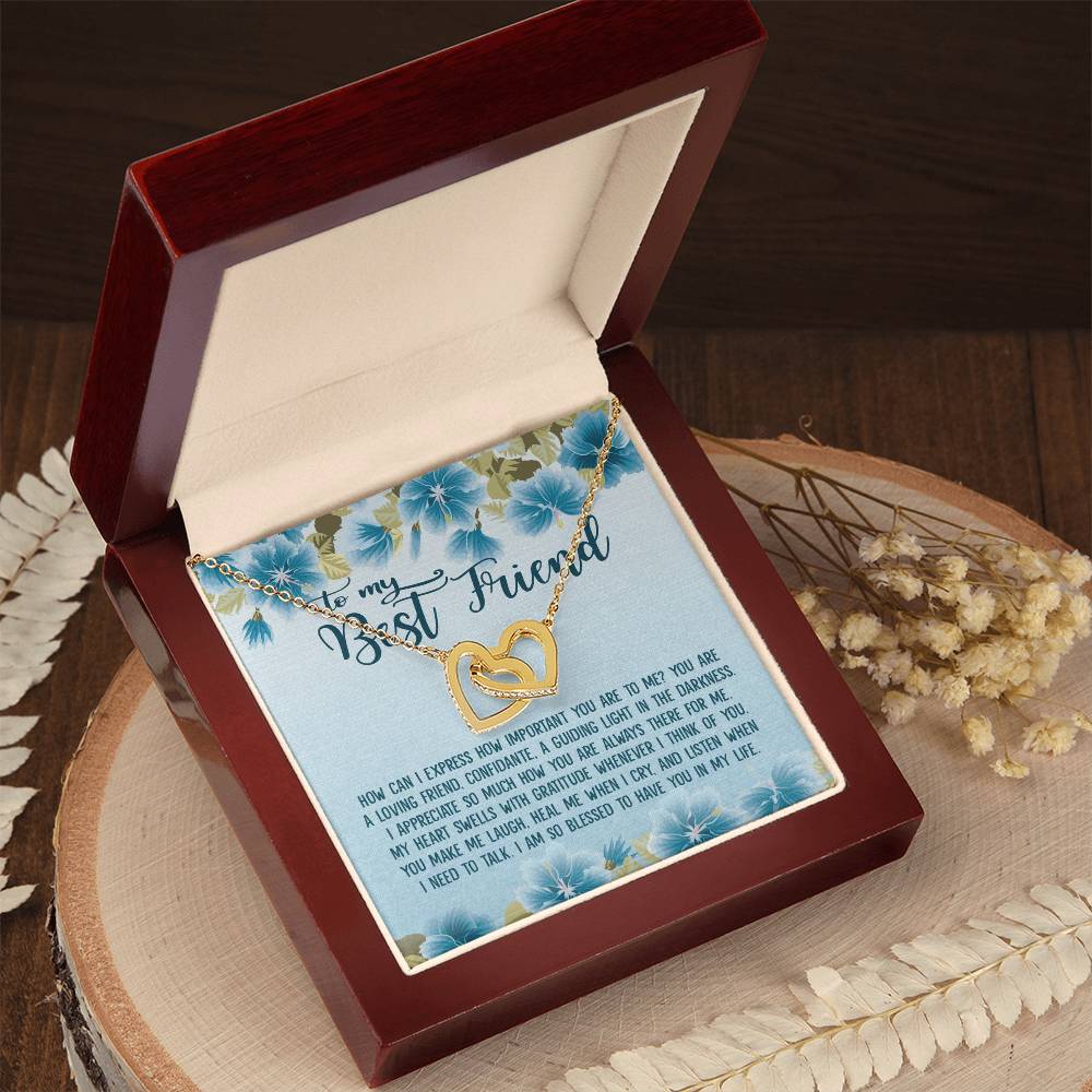 To My Best Friend Gift - Interlocking Heart Necklace Interlocking Hearts Necklace