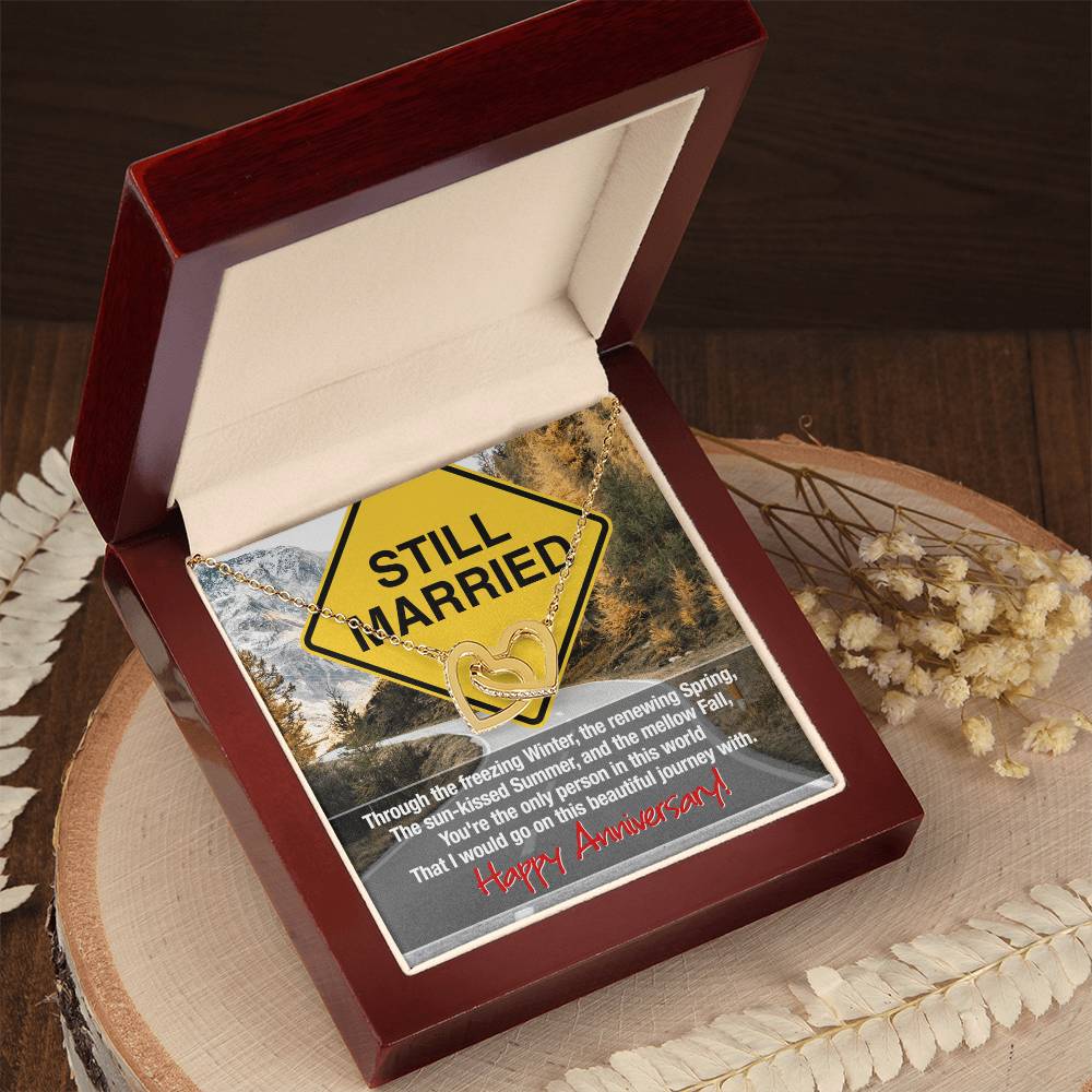 Still Married Anniversary Necklace Interlocking Hearts Necklace