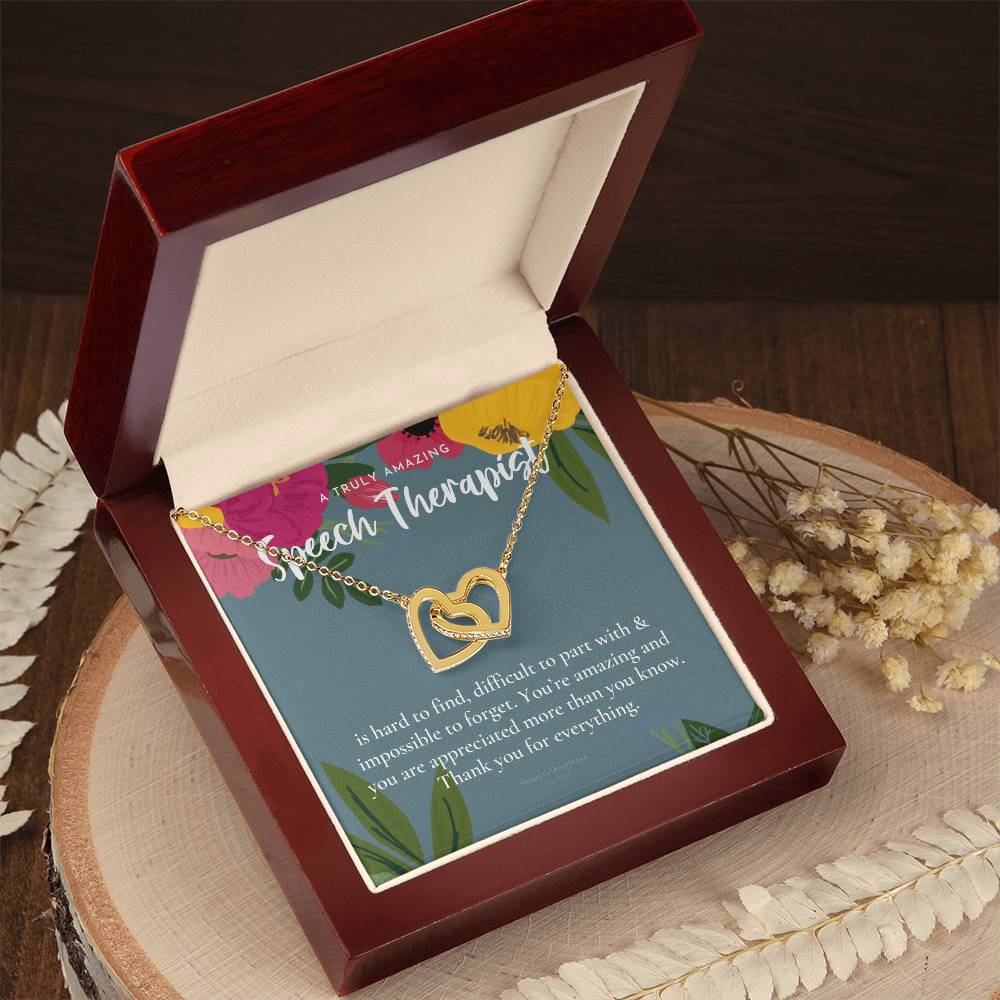 Speech Therapist Gift Amazing Speech Therapist Gift Necklace Language Pathologist Gift For Speech Pathologist Interlocking Hearts Necklace