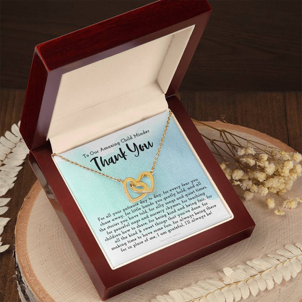 Thank You Gift For Child Minder Child Minder Appreciation Gift Child Minder Leaving Gift Childminder Christmas Gift Child Minder Necklace Interlocking Hearts Necklace