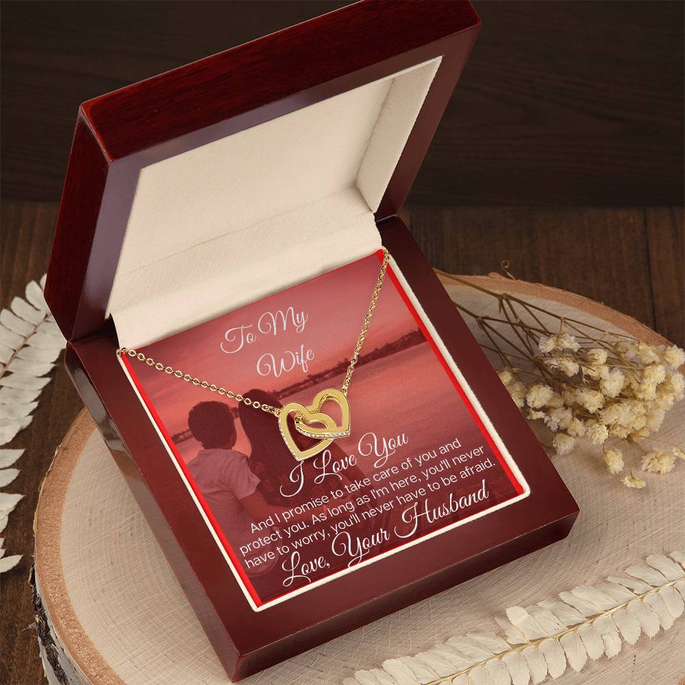 To My Lovely Wife - The Beautiful Interlocking Hearts Necklace