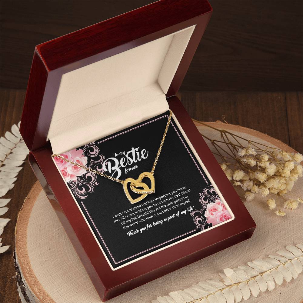 To My Bestie- Interlocking Hearts Necklace