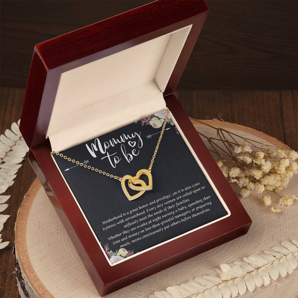 Mommy To Be Mother'S Day Mommy To Be Gift Pregnant Necklace Interlocking Hearts Necklace