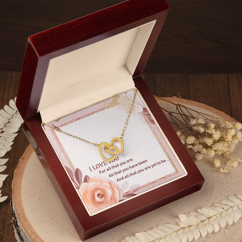 To My Love Interlocking Hearts Necklace Message Card
