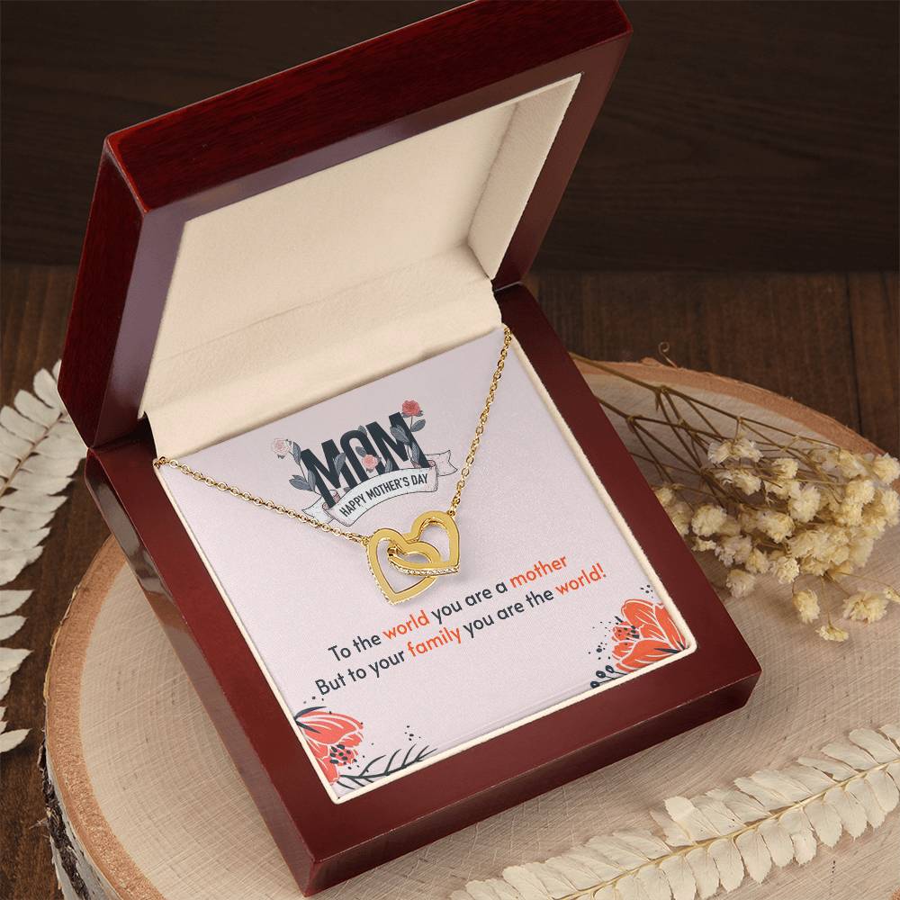 Interlocking Hearts Necklace For Mother'S Day