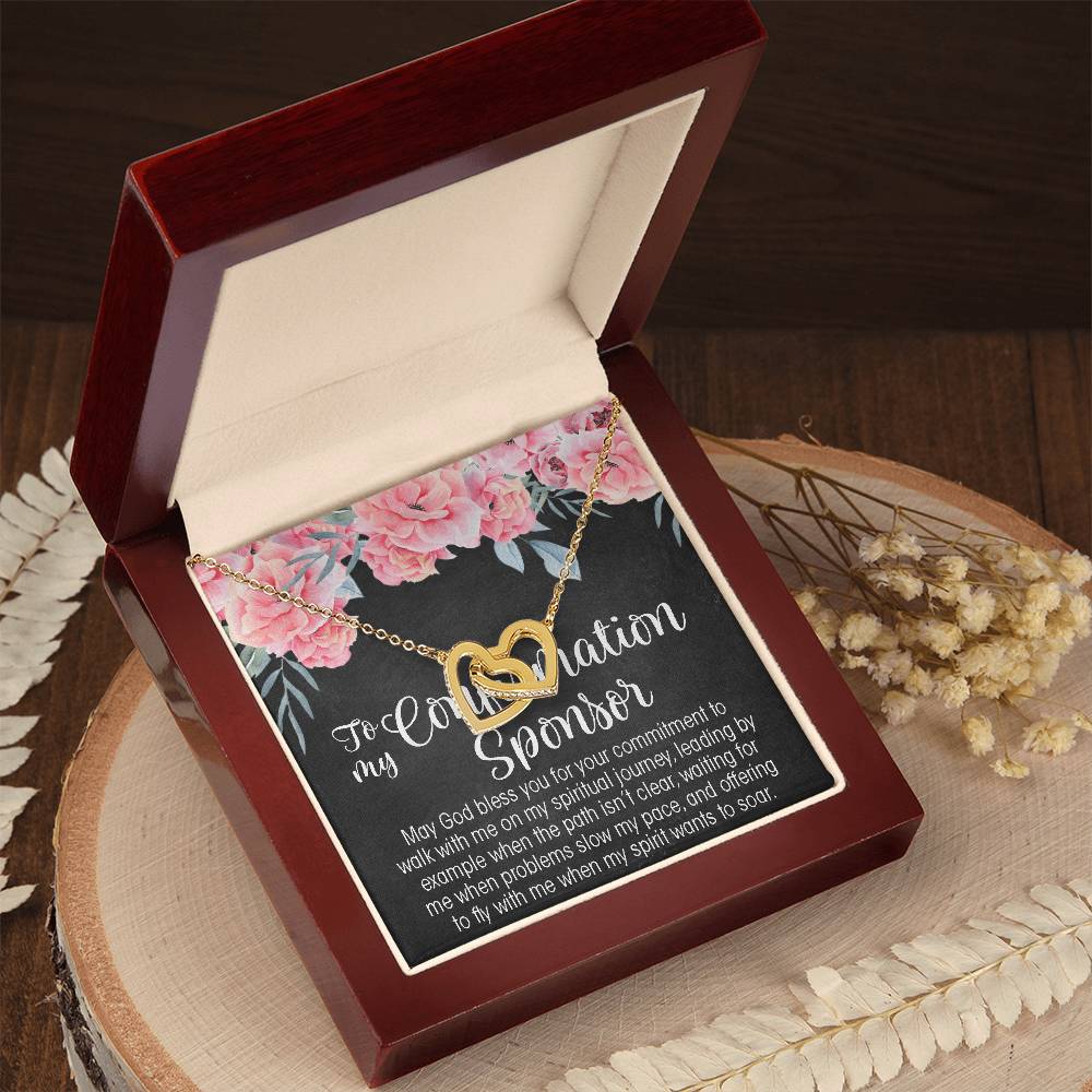 Confirmation Sponsor Interlocking Hearts Necklace Gift For Women Sponsor Confirmation Necklace Gifts For Sponsors Religious Thank You Gift