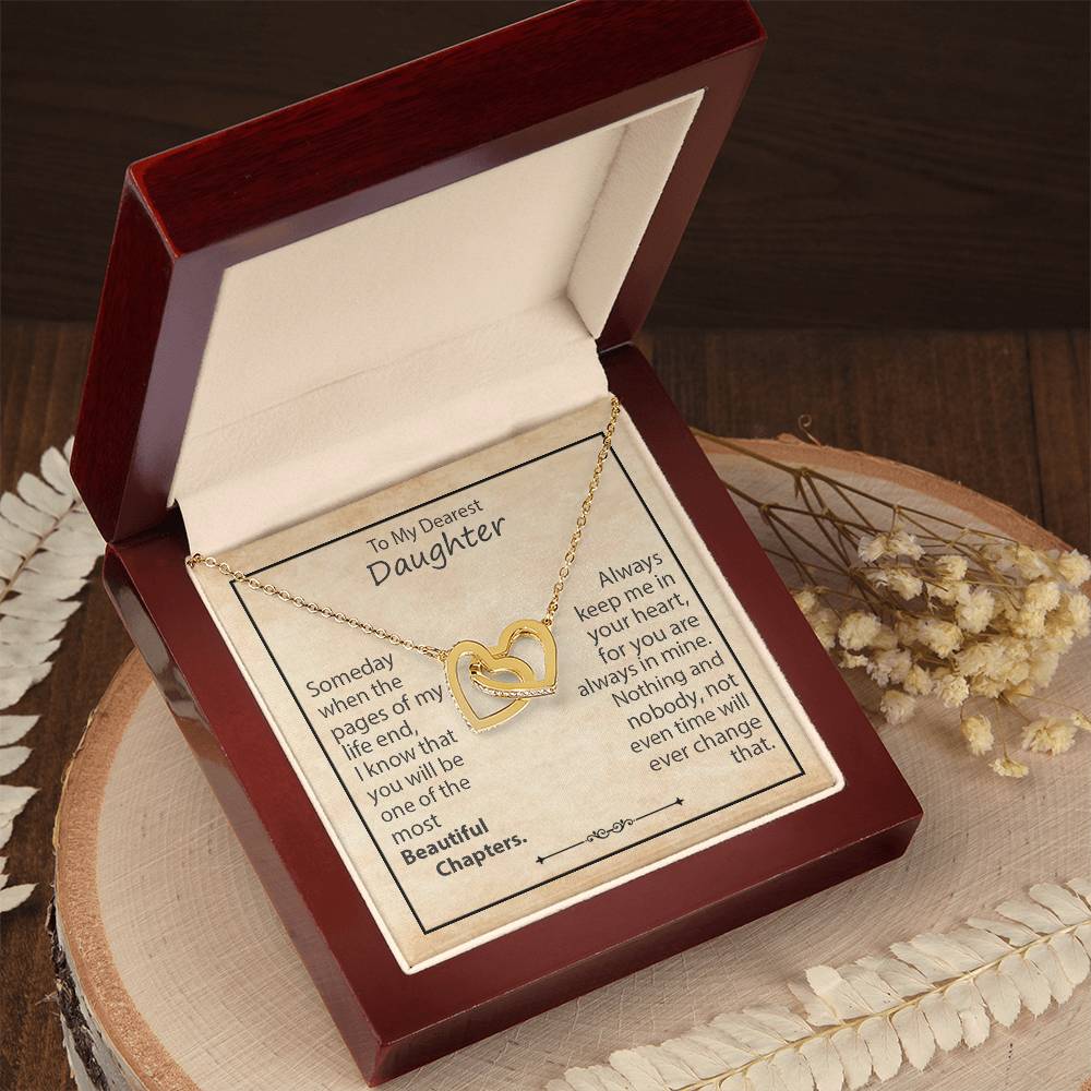 To My Dearest Mother Daughter Jewellery Interlocking Hearts Necklace