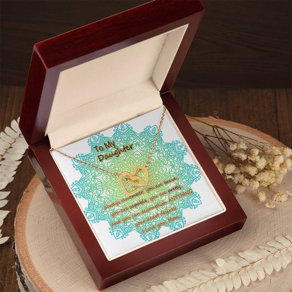 To My Daughter From Mom Two Interlocked Hearts Necklace Interlocking Hearts Necklace