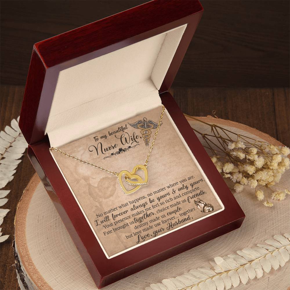 Nurse Wife Interlocking Hearts Necklace