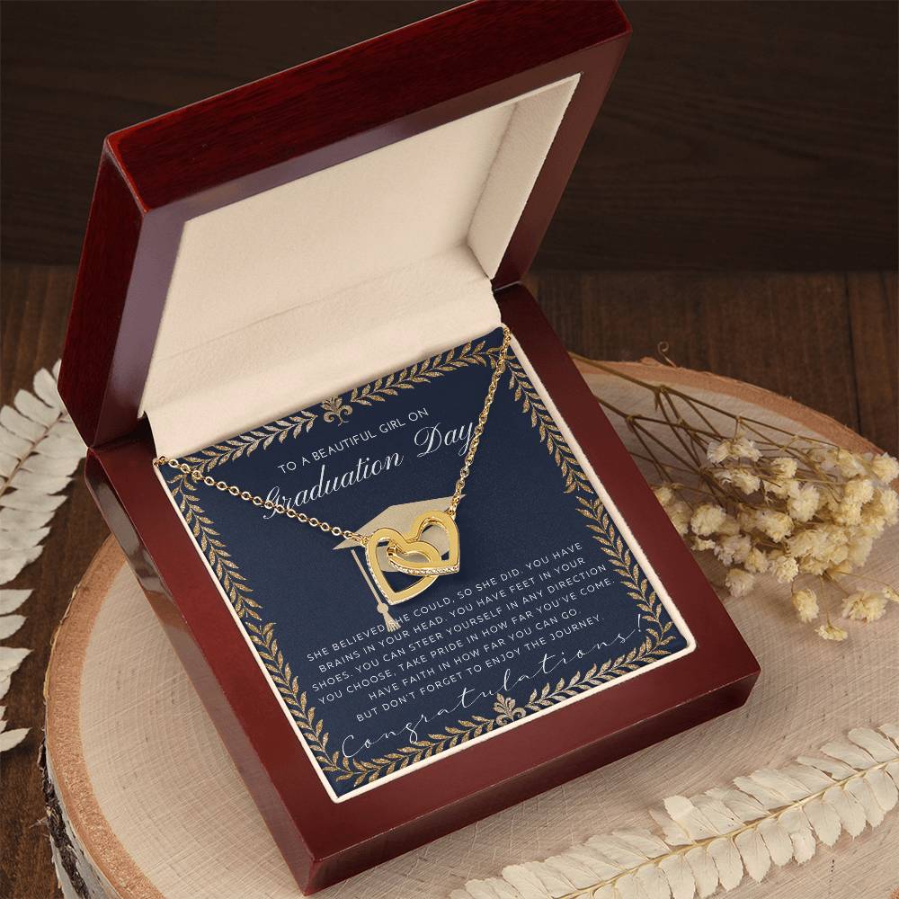 Graduation Gift Necklace For Daughter Graduation Gift For Her College Graduation Gift For Her High School Senior Graduation Mba Phd Master Class Of Interlocking Hearts Necklace