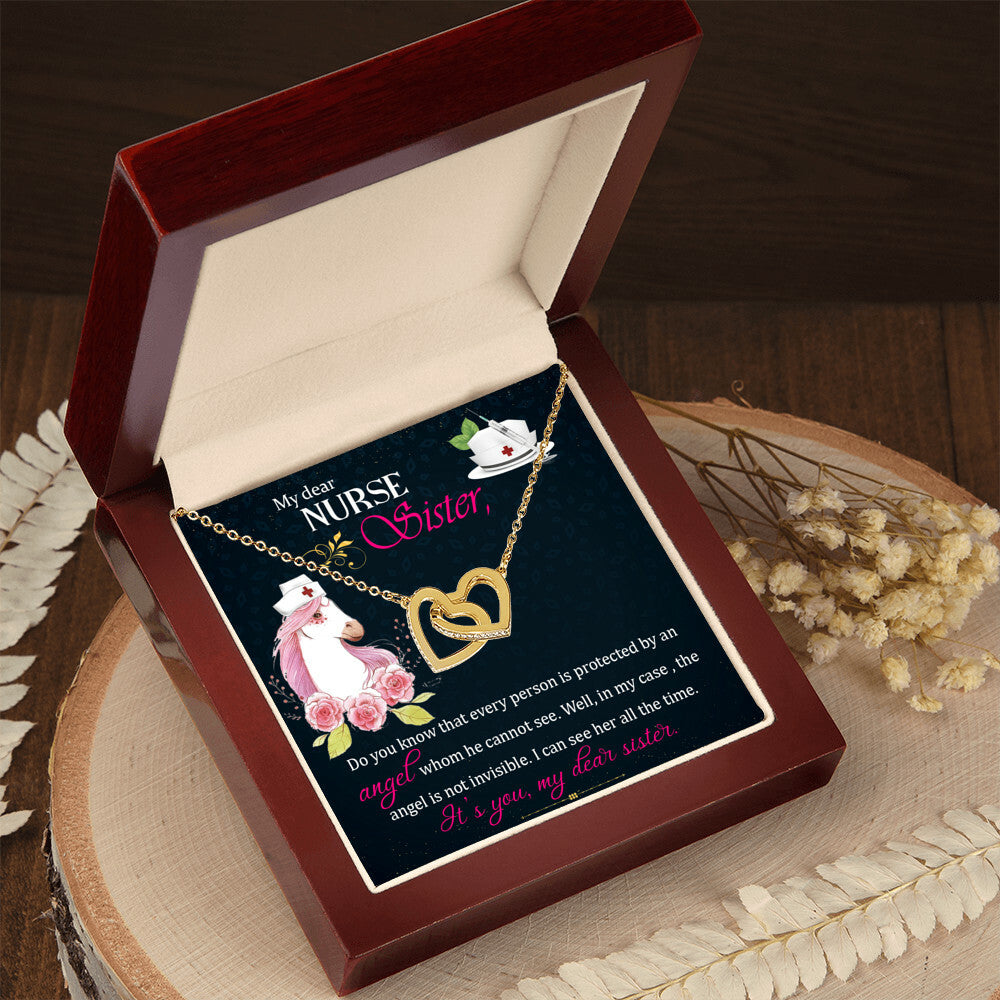 My Dear Nurse Sister - The Angel Is Not Invisible - Interlocking Heart Necklace Interlocking Hearts Necklace