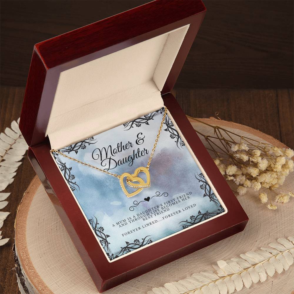 Mother & Daughter - Gift To Daughter - Interlocked Hearts Pendant Interlocking Hearts Necklace