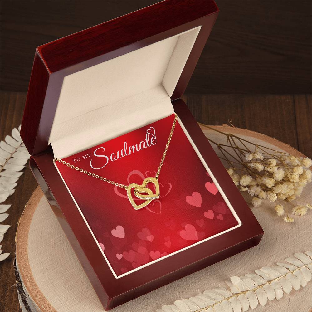 To My Soulmate Lux Necklace Gift Set Interlocking Hearts Necklace