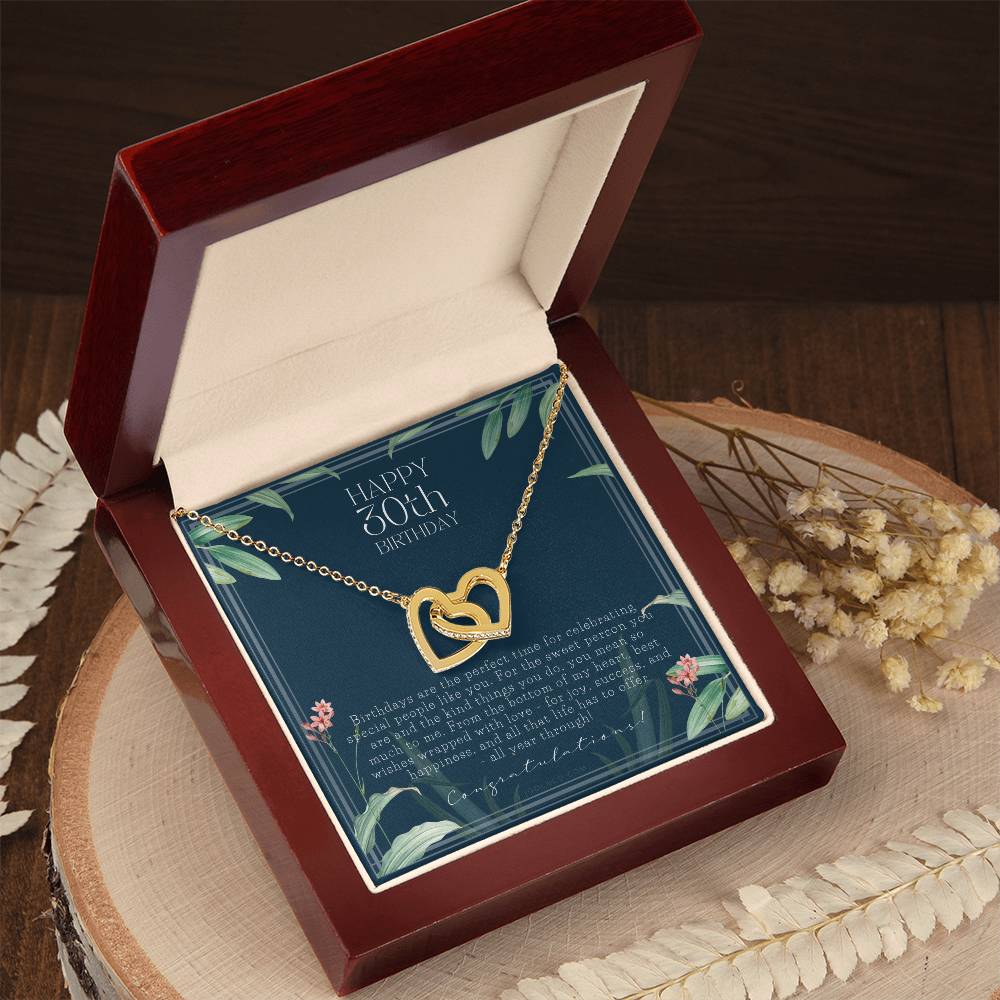 30Th Birthday Gifts For Women Necklace For Her 3 Decade Jewelry 30 Years Old 30Th Birthday Gift Necklace Jewelry Gift For Her Interlocking Hearts Necklace