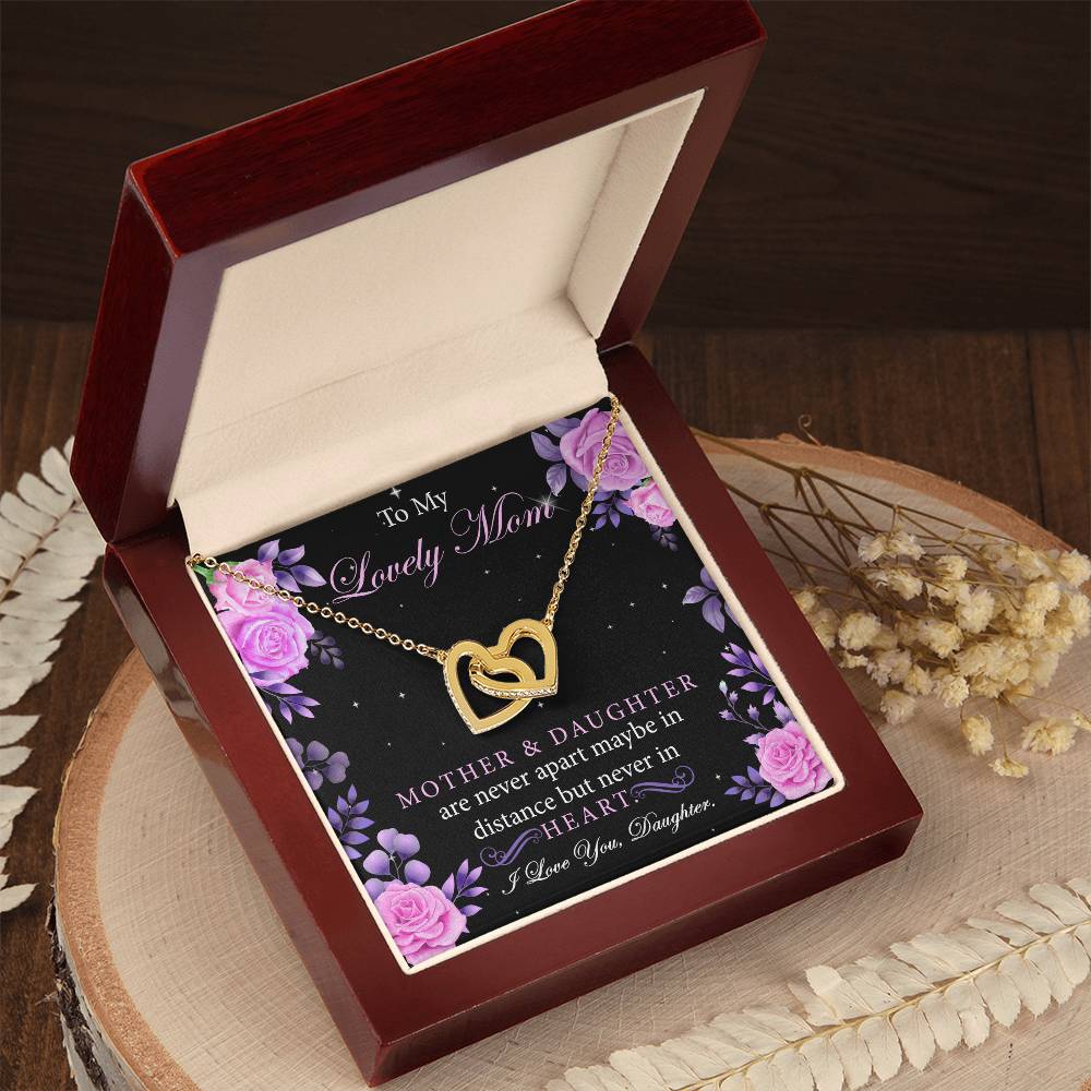 Gifts For Mom From Daughter Interlocking Hearts Necklace