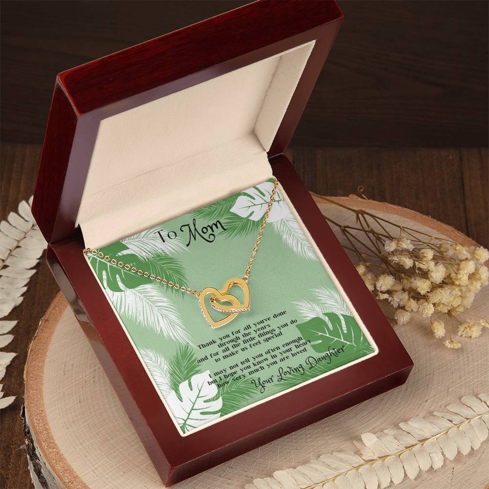 Mother'S Day Gift For Mom - Interlocking Hearts Necklace From Daughter