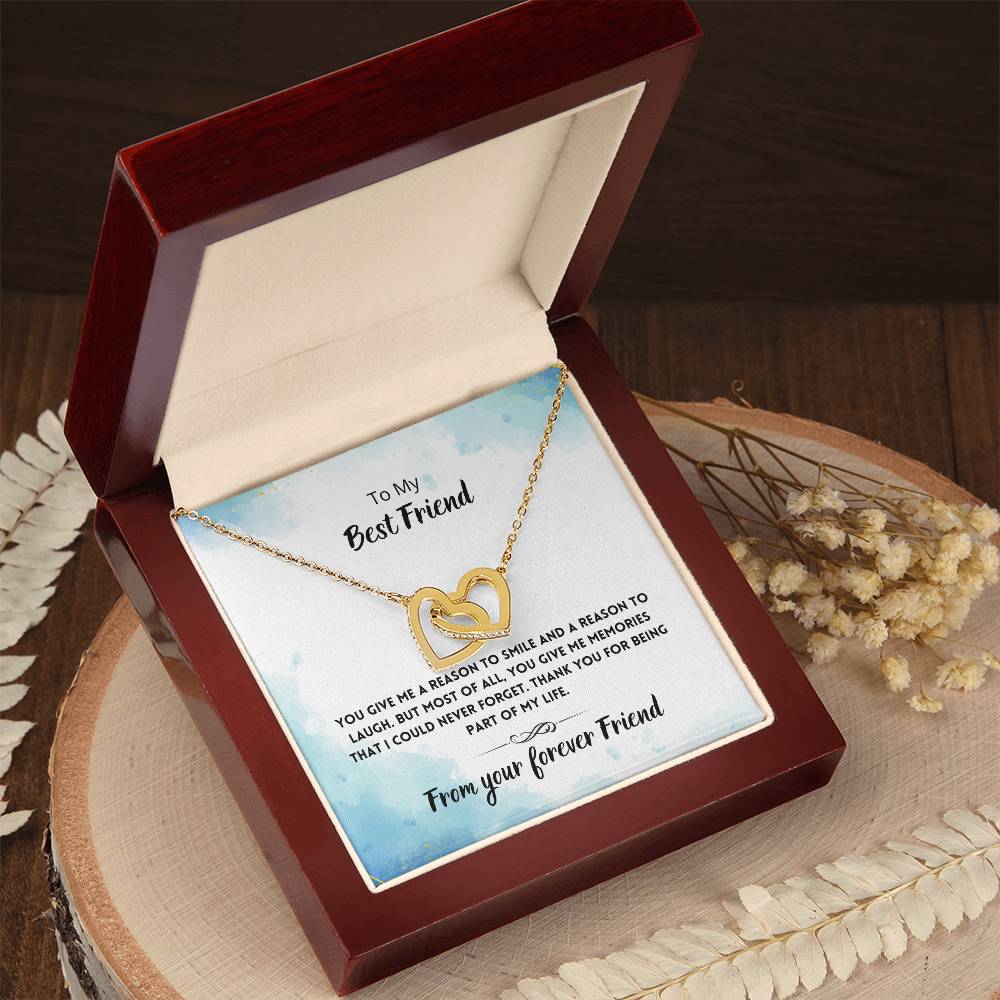 Best Friend Memories Necklace Interlocking Hearts Necklace