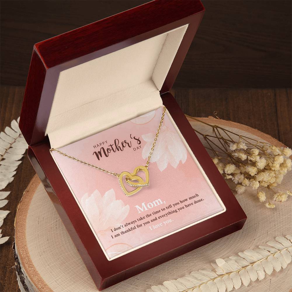Mother'S Day - Double Hearts Necklace Interlocking Hearts Necklace