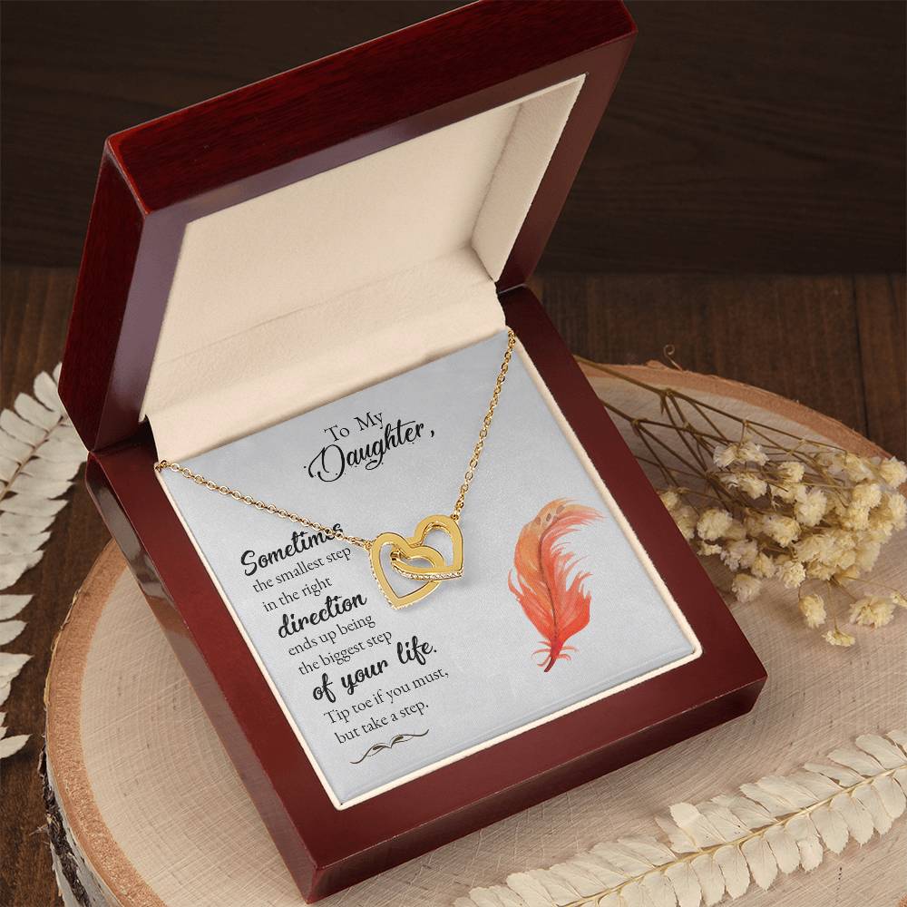 Collection Daughter -Sometimes The Smallest Step In The Right Direction - Interlocking Hearts Necklace