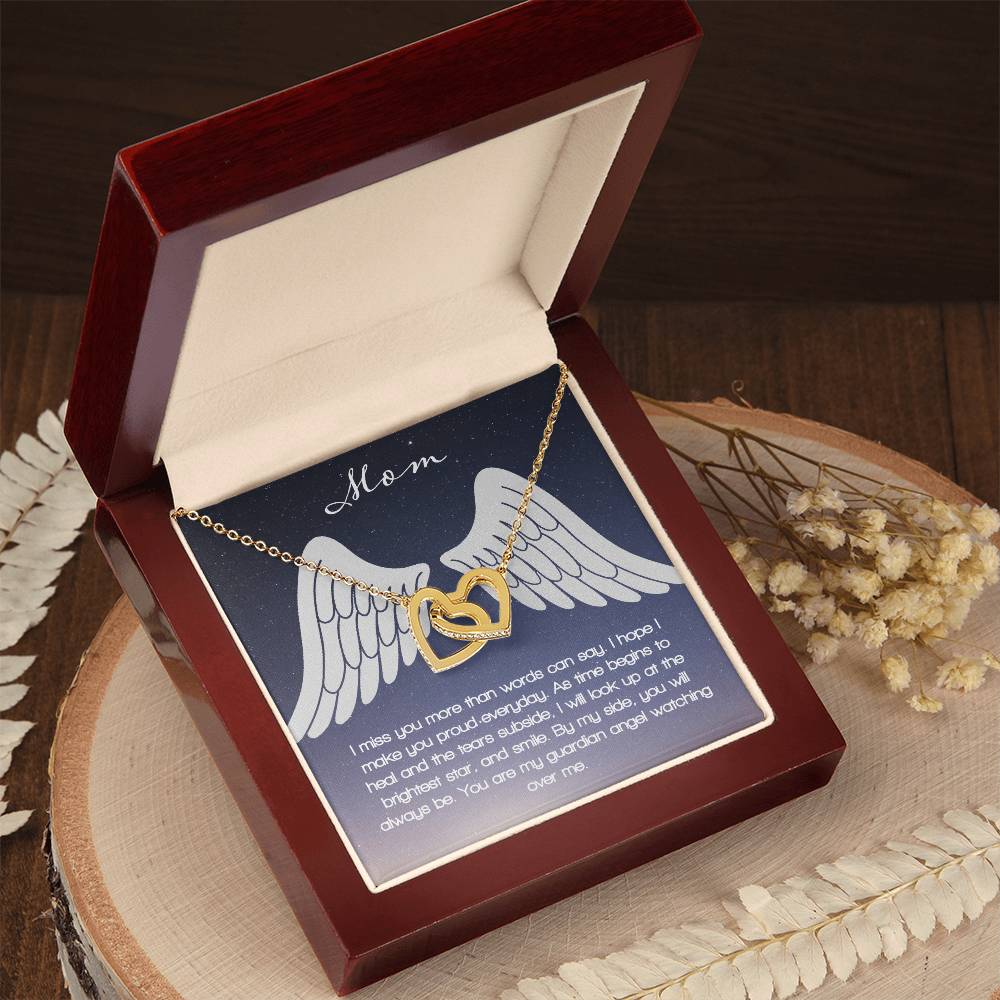 Guardian Angel - Mom Interlocking Hearts Necklace