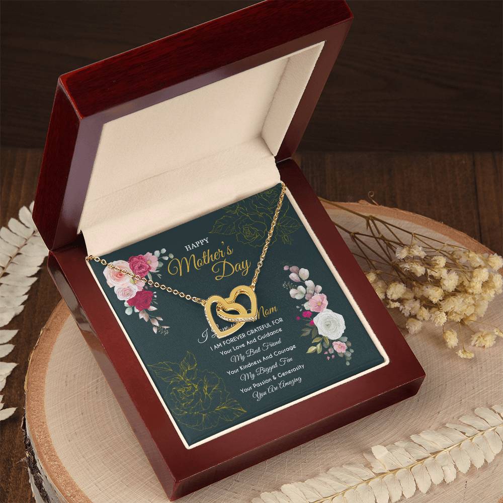 Gift For Mom - Forever Grateful - The Interlocking Heart Necklace Interlocking Hearts Necklace