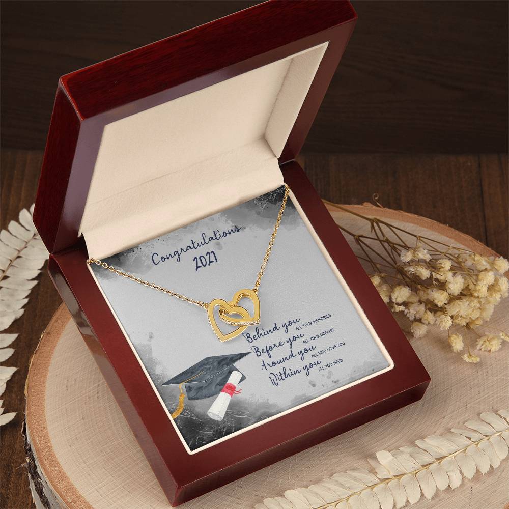 Graduation 2021 Necklace Interlocking Hearts Necklace