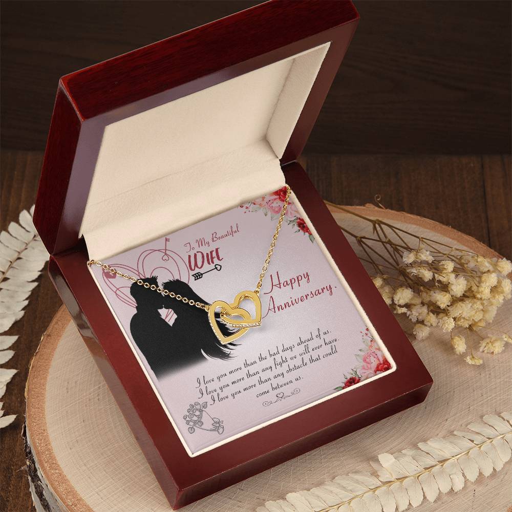 Happy Anniversary Interlocking Hearts Necklace