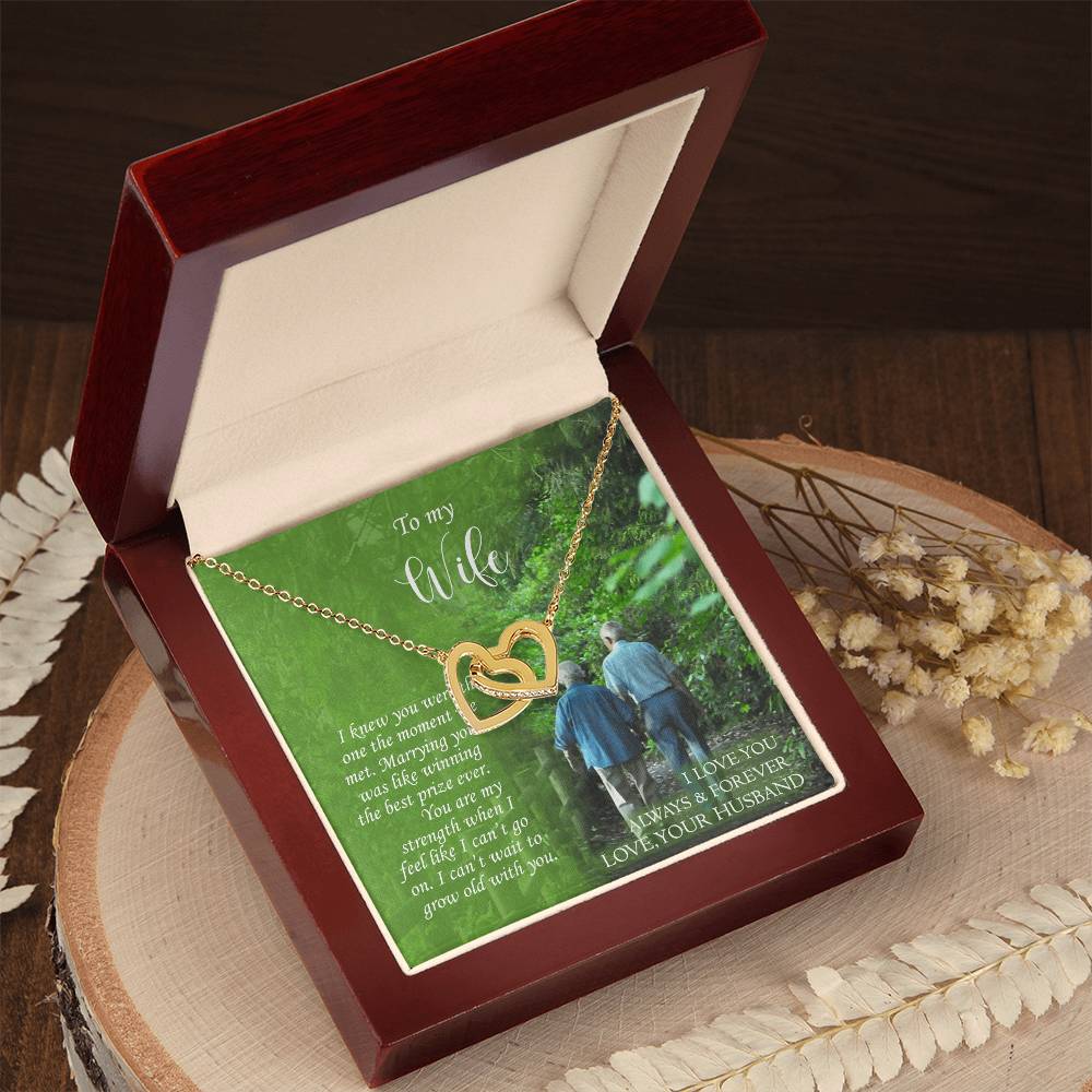 To My Wife Interlocking Hearts Necklace