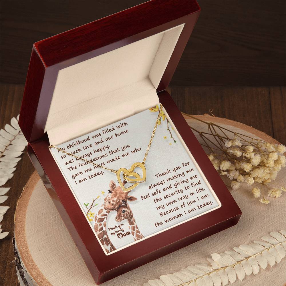 Thank You Mom Thanksgiving Gift Interlocking Hearts Interlocking Hearts Necklace