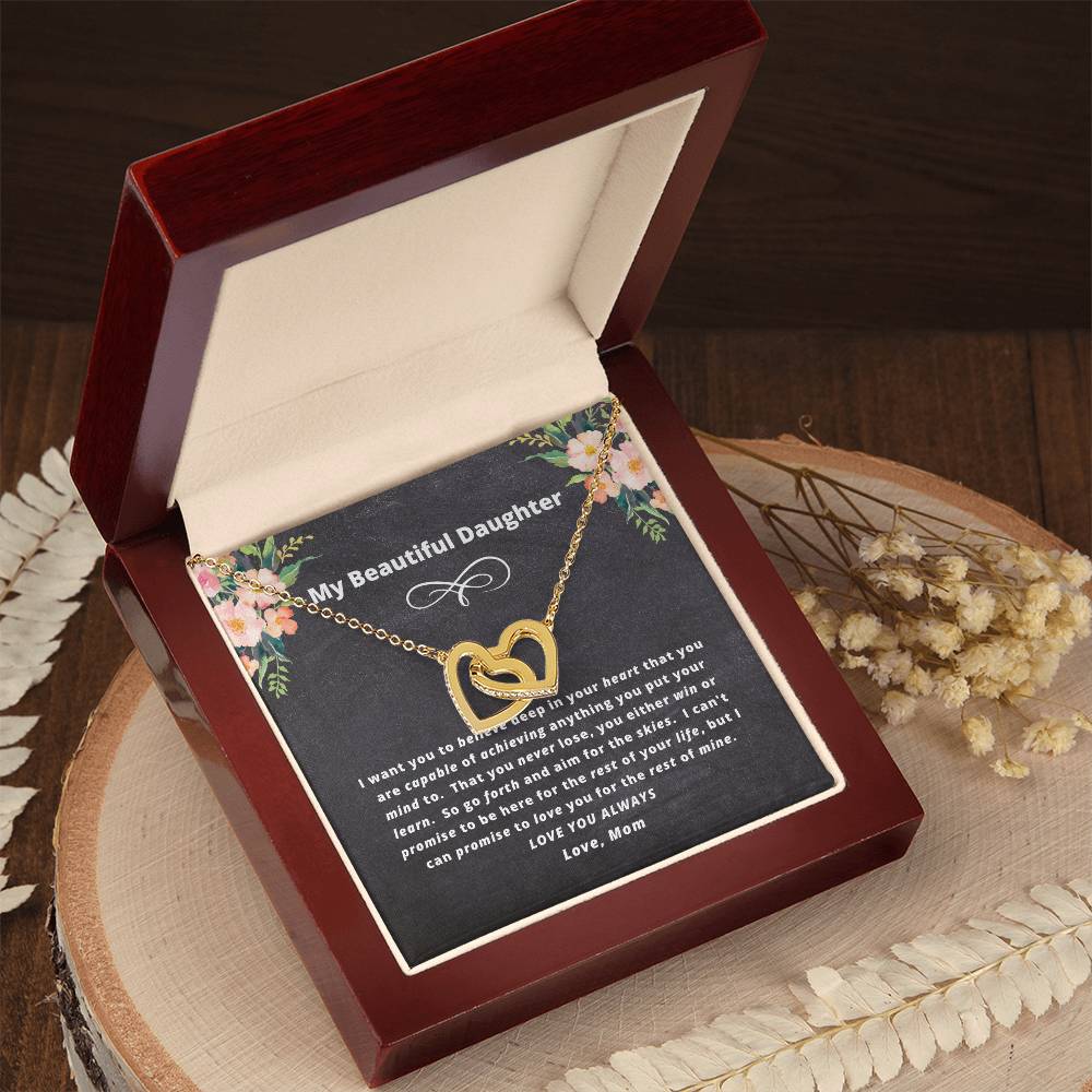 The Daughter Believe Necklace Gift Set Interlocking Hearts Necklace
