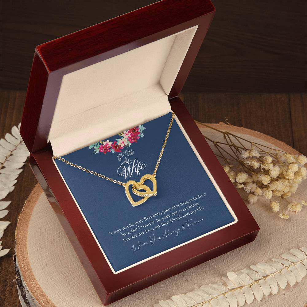 To My Wife - Non-Customizable Design #1 Interlocking Hearts Necklace