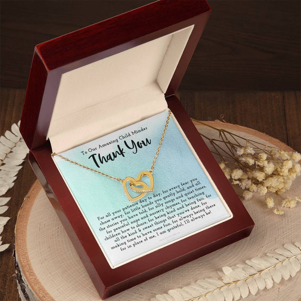 Thank You Gift For Child Minder Child Minder Appreciation Gift Child Minder Leaving Gift Childminder Christmas Gift Child Minder Necklace Interlocking Hearts Necklace