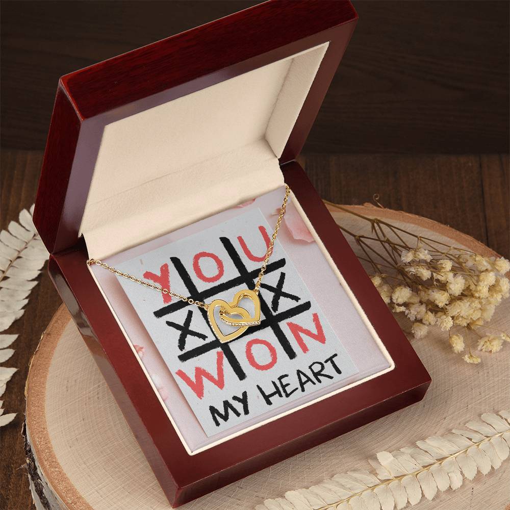 Xoxo Won My Heart Interlocking Hearts Necklace