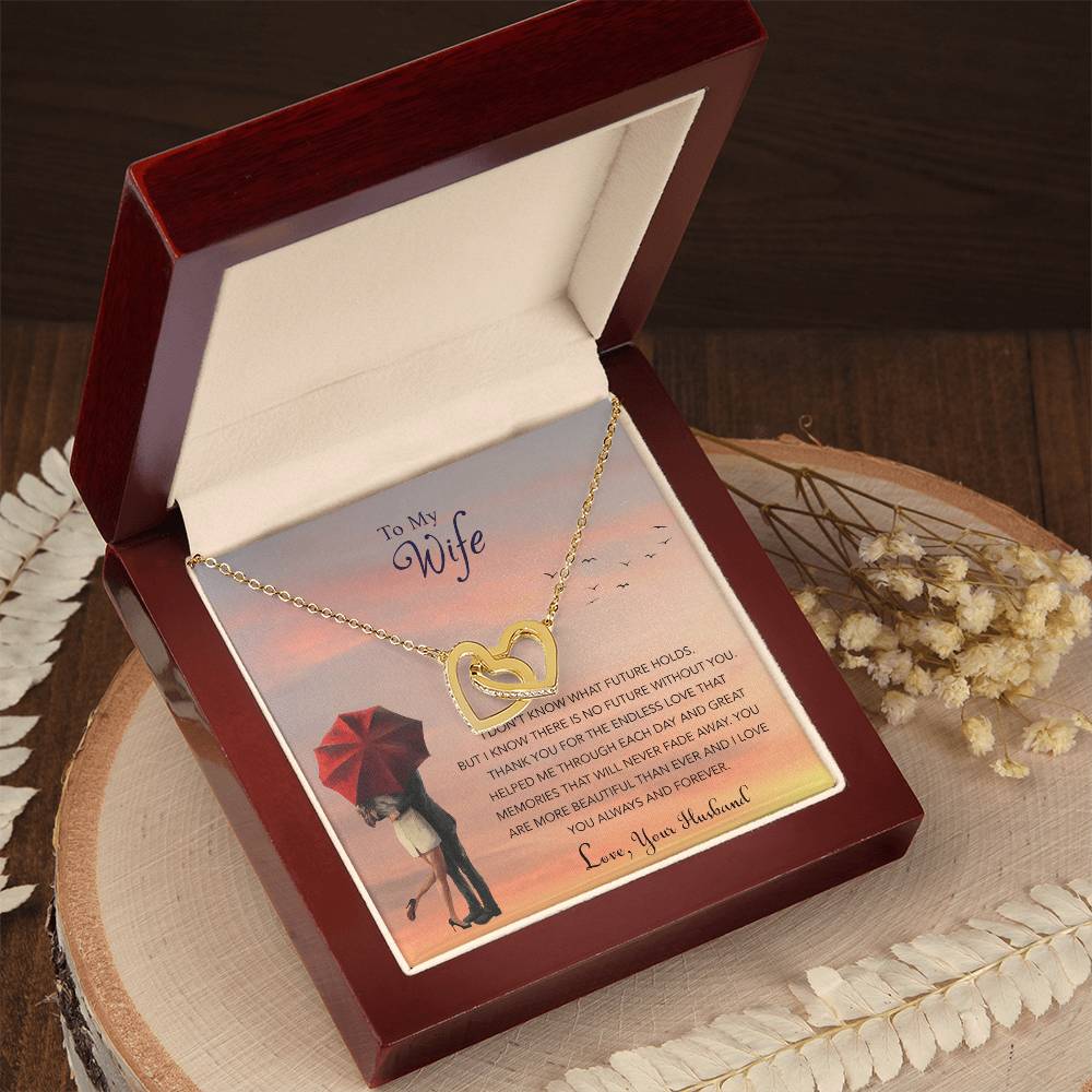 Gift For My Wife Interlocking Hearts Necklace