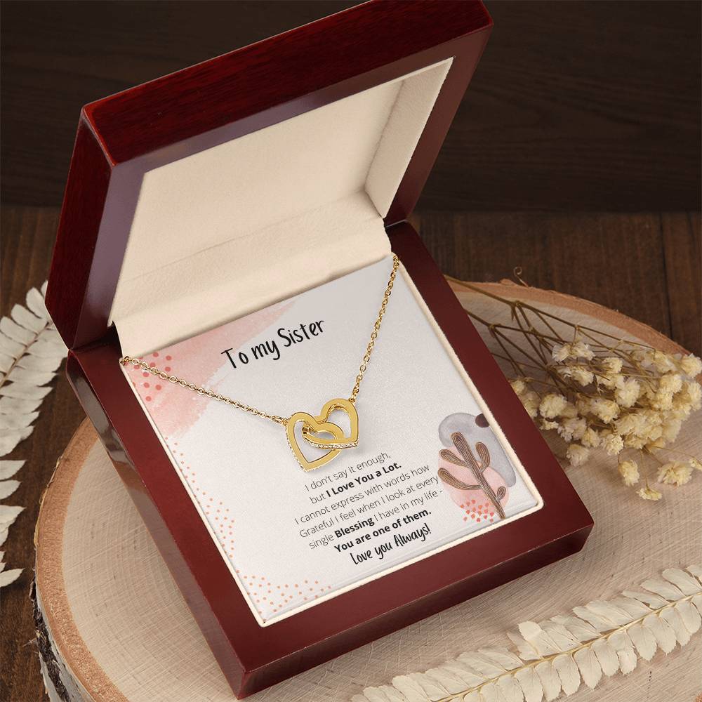 To My Sister Interlocking Hearts Necklace