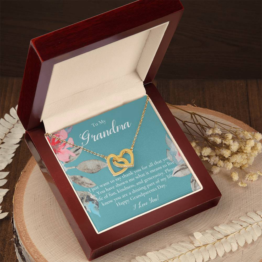 Gift For Grandma Necklace Grandmother Birthday Gift From Granddaughtergrandson To My Grandma Necklace Gift Grandmother Gift Grandparents Day Gift Interlocking Hearts Necklace